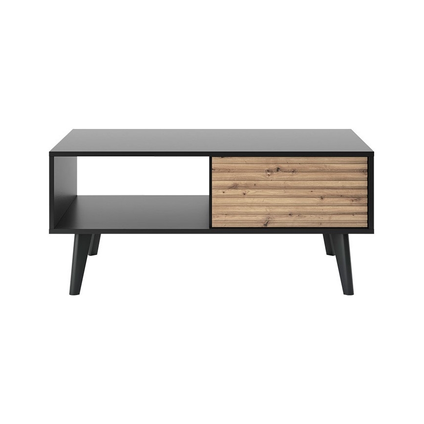 Kávésasztal WILLOW 46x104 cm fekete/barna