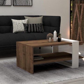 Kávézóasztal GAYE 35x80 cm barna/fehér