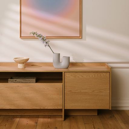 KEMI TV-szekrény 197x57 cm Cremona tölgy