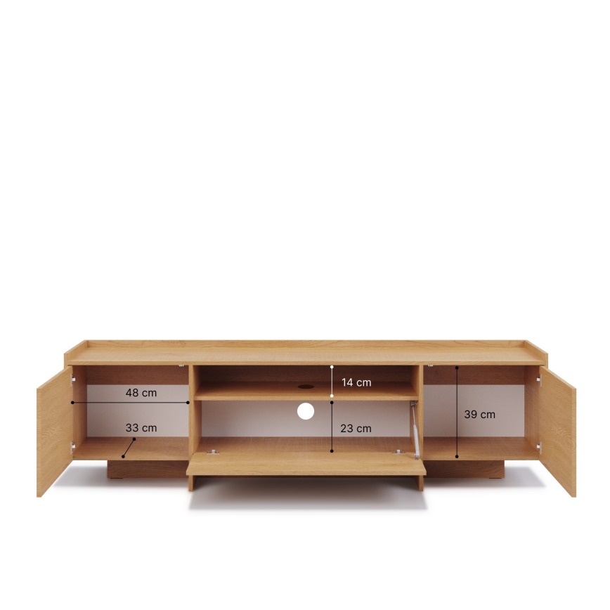 KEMI TV-szekrény 197x57 cm Cremona tölgy