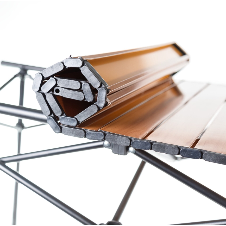 Kempingasztal gördülőlappal 54x93 cm