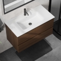 KENWOOD 91 cm-es fürdőszobabútor mosdóval, dió/fehér