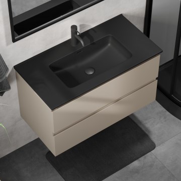 KENWOOD 91 cm fürdőszobaszekrény mosdóval, Marakesh/fekete