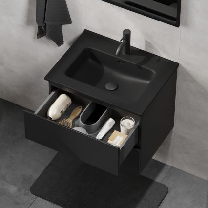 KENWOOD fürdőszobai szekrény mosdóval 61x52x45 cm fekete