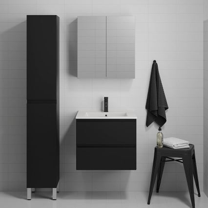 KENWOOD fürdőszobaszekrény, 186 cm, fekete