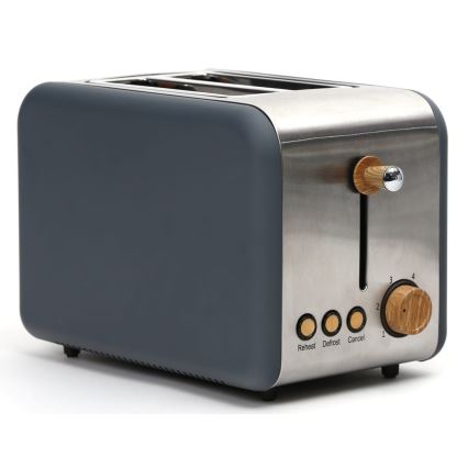 Kenyérpirító két lyukkal 900W/230V rozsdamentes acél/szürke