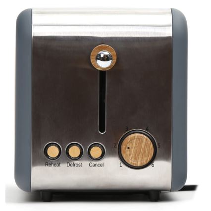 Kenyérpirító két lyukkal 900W/230V rozsdamentes acél/szürke