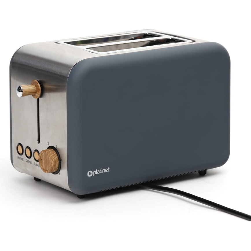 Kenyérpirító két lyukkal 900W/230V rozsdamentes acél/szürke