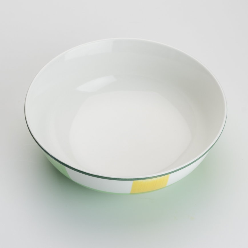 Kerámia befőttes tál Lada 23 cm zöld fehér