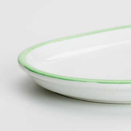 Kerámia Desszert tányér fehér zöld
