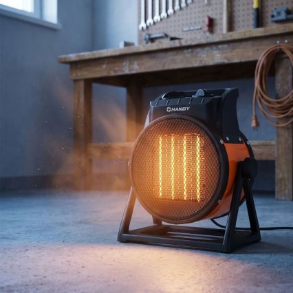 Kerámia fűtőelemes ventilátor 1000/2000W/230V narancssárga/fekete