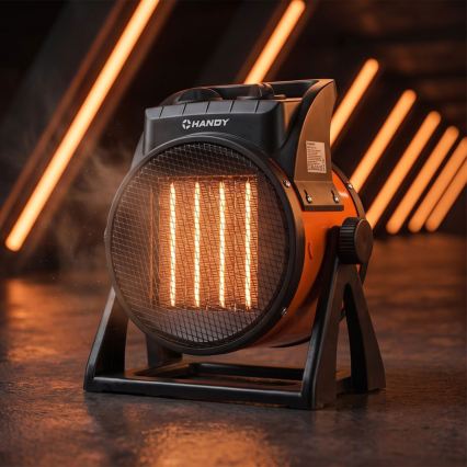 Kerámia fűtőelemes ventilátor 1000/2000W/230V narancssárga/fekete