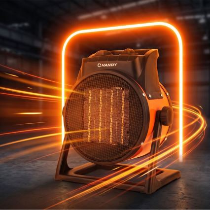 Kerámia fűtőelemes ventilátor 1000/2000W/230V narancssárga/fekete