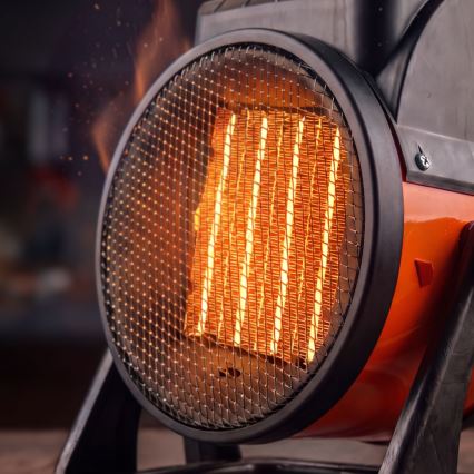 Kerámia fűtőelemes ventilátor 1000/2000W/230V narancssárga/fekete