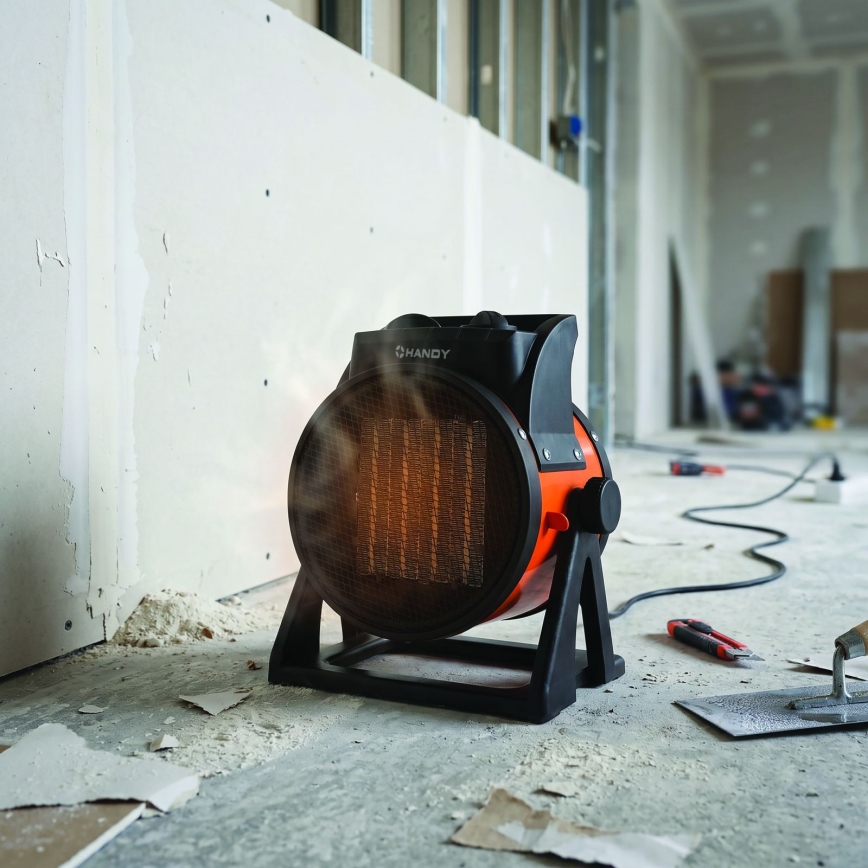 Kerámia fűtőelemes ventilátor 1000/2000W/230V narancssárga/fekete
