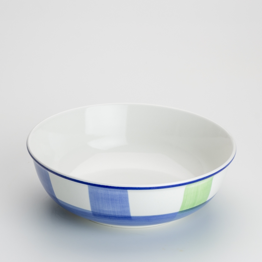 Kerámia kompótos tál Lada 23 cm kék-fehér