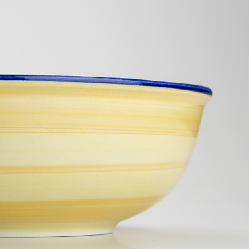 Kerámia kompótos tál Lada 23 cm sárga-fehér