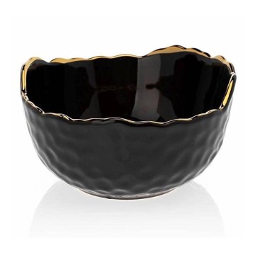 Kerámia tál TIGELLA 13 cm fekete/arany