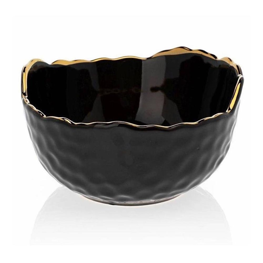 Kerámia tál TIGELLA 13 cm fekete/arany