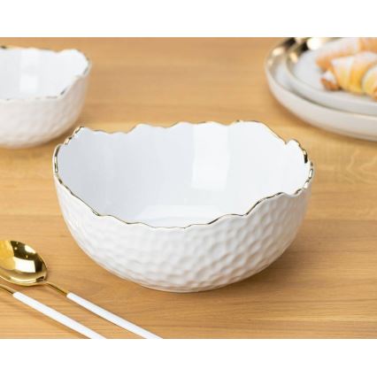 Kerámia tál TIGELLA 20 cm krém/arany