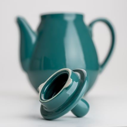 Kerámia teáskanna fedéllel türkiz