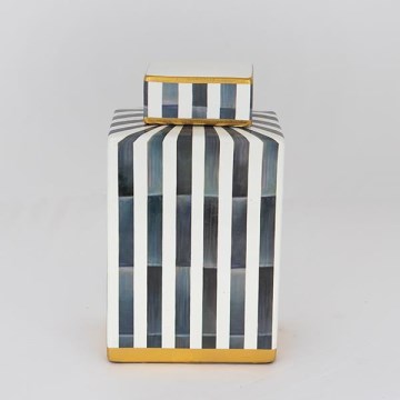 Kerámia tégely 22x18x8 cm kék/fehér