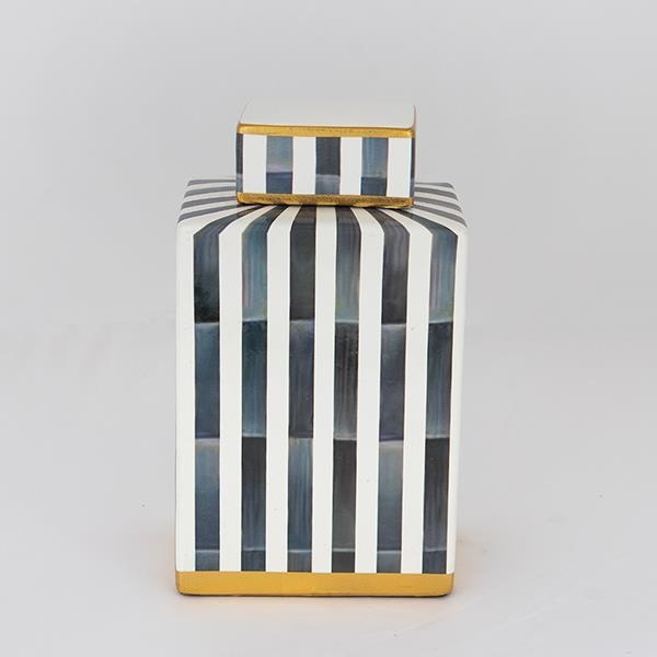 Kerámia tégely 22x18x8 cm kék/fehér