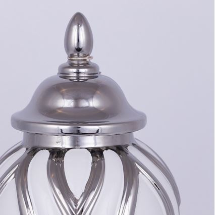 Kerámia tégely 35x18,5 cm ezüst/fehér