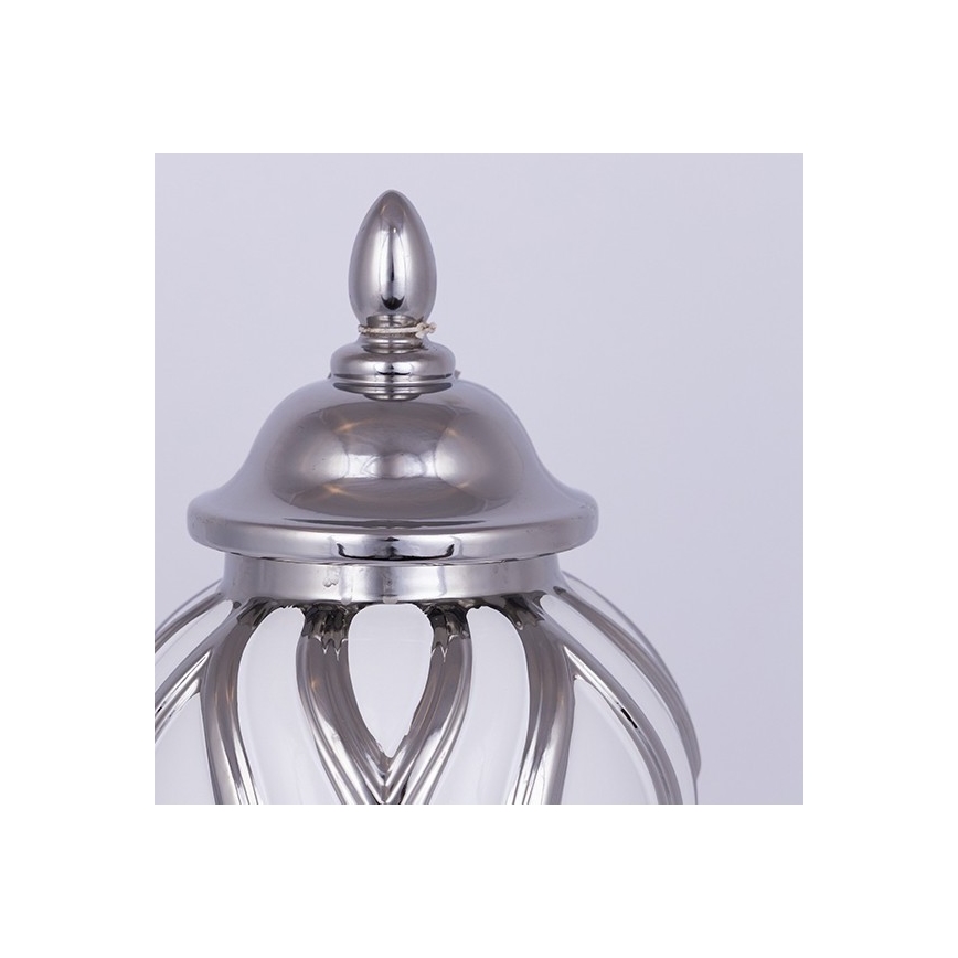 Kerámia tégely 35x18,5 cm ezüst/fehér