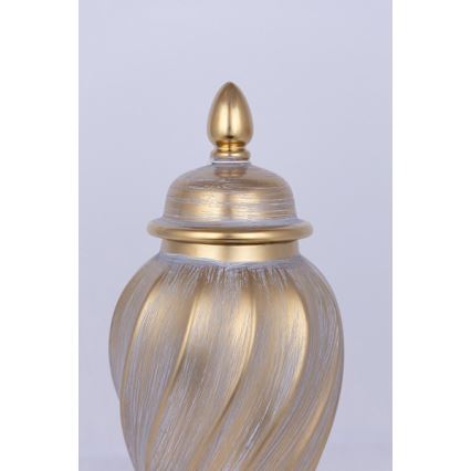 Kerámia tégely 40,8x17,5 cm arany/szürke