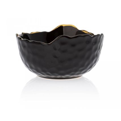 Kerámia tál TIGELLA 13 cm fekete/arany