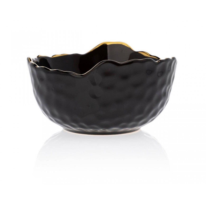 Kerámia tál TIGELLA 13 cm fekete/arany