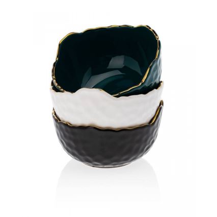 Kerámia tál TIGELLA 13 cm fekete/arany