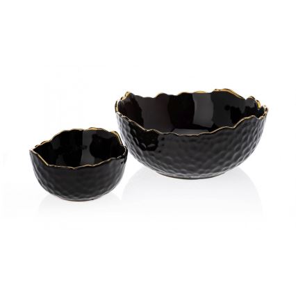 Kerámia tál TIGELLA 13 cm fekete/arany