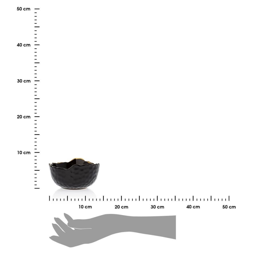Kerámia tál TIGELLA 13 cm fekete/arany
