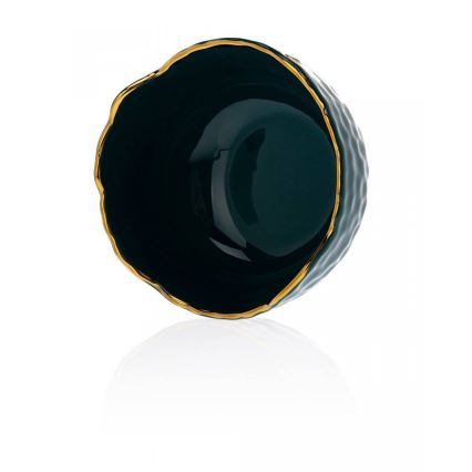 Kerámia tál TIGELLA 13 cm zöld/arany