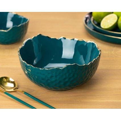 Kerámia tál TIGELLA 20 cm zöld/arany