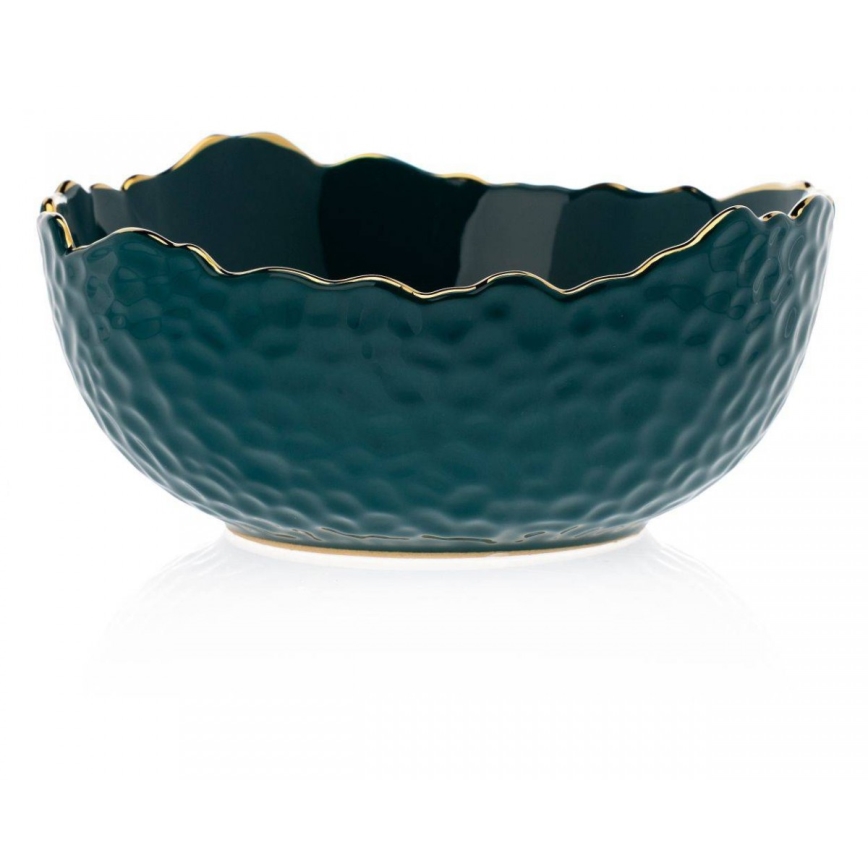 Kerámia tál TIGELLA 20 cm zöld/arany