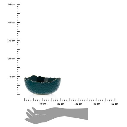 Kerámia tál TIGELLA 20 cm zöld/arany