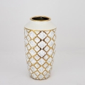 Kerámia váza 25x13 cm arany/fehér
