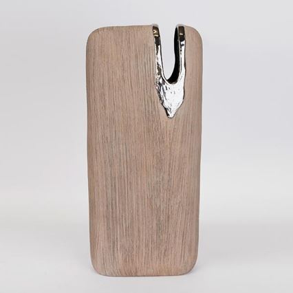 Kerámia váza 43x19,5x9,5 cm barna/ezüst