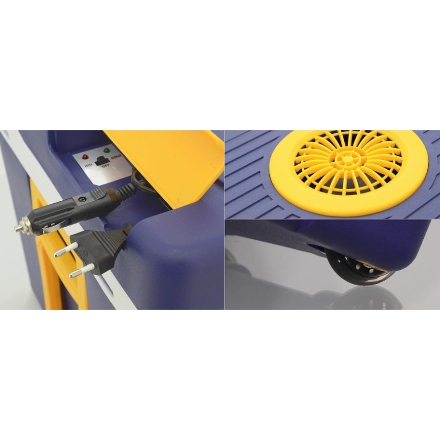 Kerekes hűtőláda 60W/230/12V 50 l kék/sárga