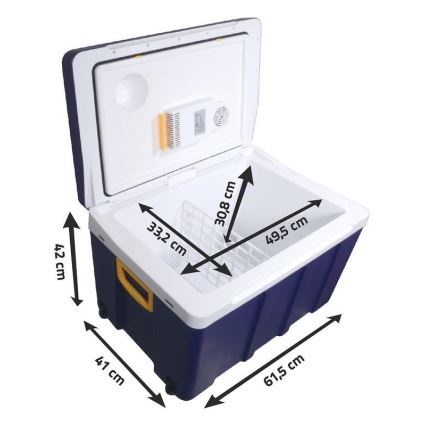 Kerekes hűtőláda 60W/230/12V 50 l kék/sárga