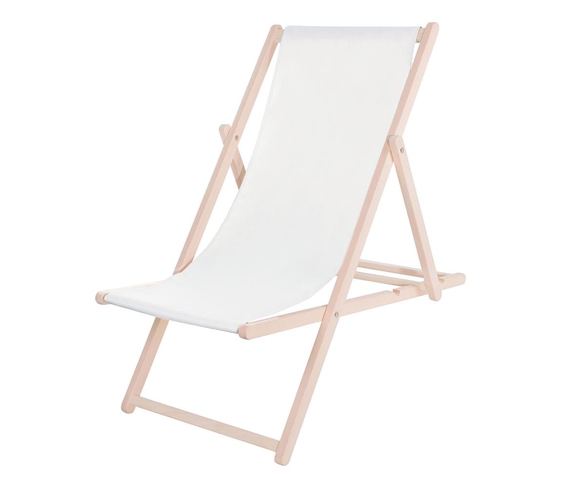 Kerti napozóágy fehér/bükk PSWW