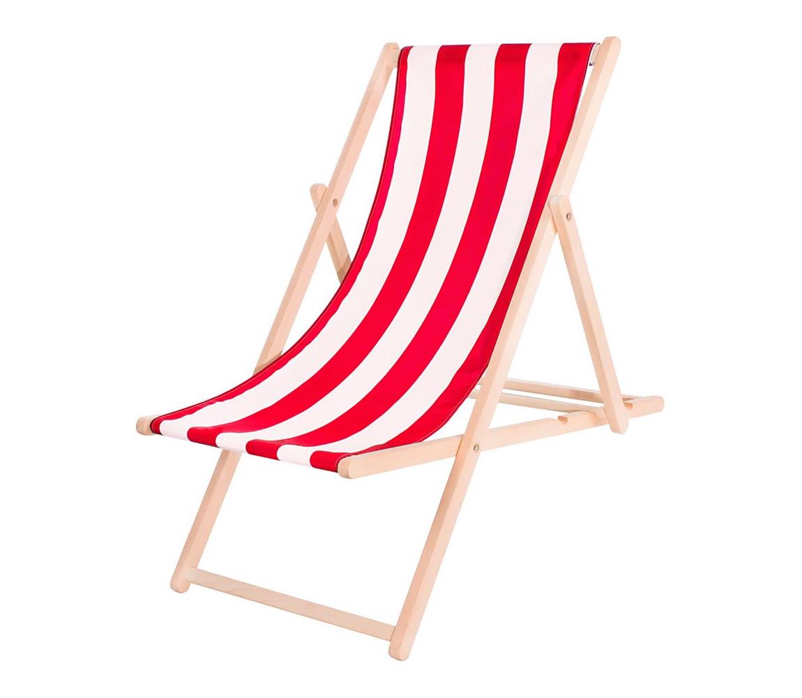 Kerti napozóágy piros/fehér/tölgy PSWSR