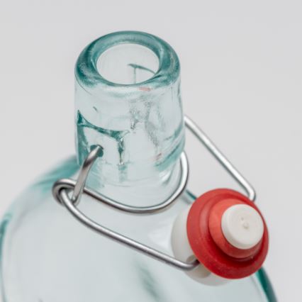 Készlet 1x üvegpalack és 2x Felespohár átlátszó sárgabarack motívummal