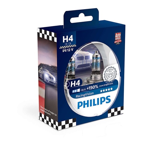 Készlet 2 x autó izzó Philips RACINGVISION 12342RVS2 H4 P43t-38/55W/12V