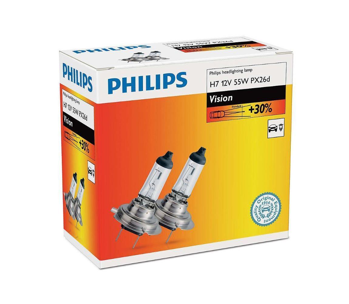 Philips Készlet 2 x autó izzó Philips VISION 12972PRC2 H7 PX26d/55W/12V