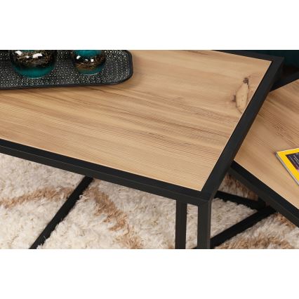 SZET 2x ATLANTIS dohányzóasztal barna/fekete