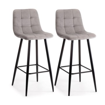 KÉSZLET 2x Bárszék HOKER 105x44 cm szürke